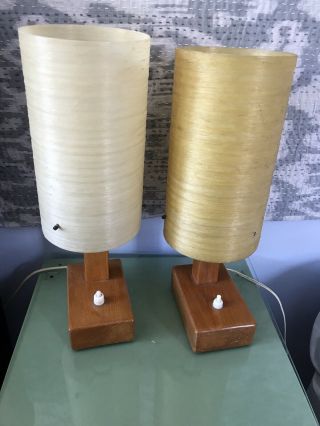 Mid Century Modern Lamps With Spun Fibreglass Lampshades 1950 - 1970s 2
