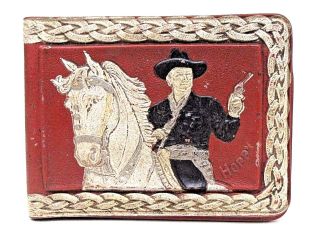 Circa 1953 Hopalong Cassidy Embossed Vinyl Wallet Western Cowboy Hero