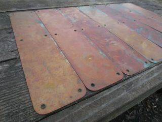 7 Antique Brass Door Push Plates Door 3.  5 x 16 Finger Vtg Salvage Art Sculpture 2