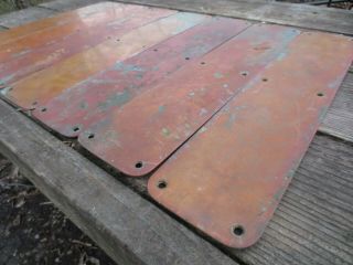 7 Antique Brass Door Push Plates Door 3.  5 x 16 Finger Vtg Salvage Art Sculpture 3