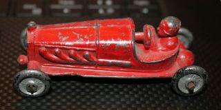 Vintage Pre - War Indy Type Racer Cast Iron Toy Car 3.  25 " Red Convertible 33