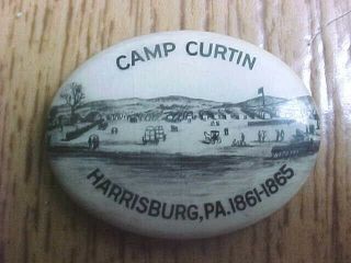 Vintage Civil War Camp Curtin Harrisburg Pa 1861 To 1865 Pinback Pin Badge