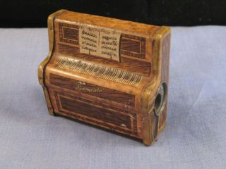 Vintage Enamel Tin Miniature Figural Music Piano Pencil Sharpener Sunnyvale