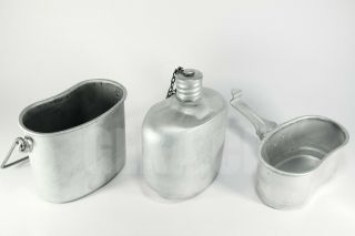 Soviet Russian Army Flask Canteen Set Ussr Kettle Stove 3 Piece Set,  Pouch