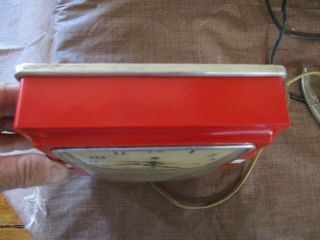 Vintage Telechron Electric Art Deco RED WALL CLOCK,  Model 2H11 2