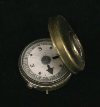 Vintage/antique Brass Compass Poss Military - Ehb