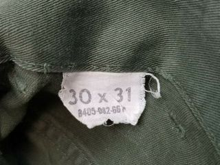 1967 - 68 Vietnam Sateen OG 107 Trousers Pants 30 