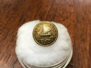 1850 ' s Civil War Hampshire State Seal Militia Cuff Button 2