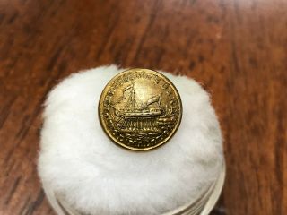 1850 ' s Civil War Hampshire State Seal Militia Cuff Button 4