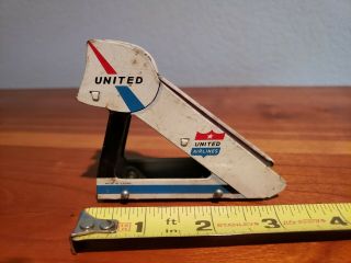 Vintage Japan Tin Toy Airplane United Airlines Rolling Stairway