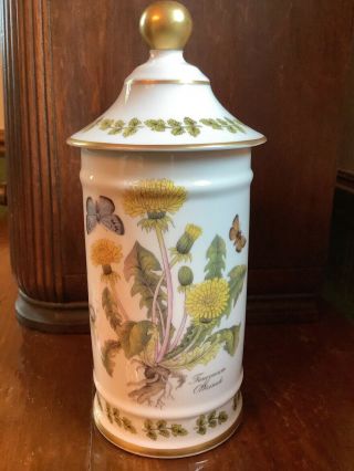 Vintage Limoges Porcelain Apothecary Jar Taraxacum Officinale Made In France