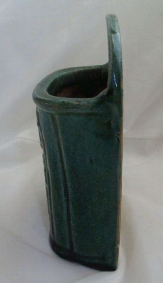 Antique Chinese Green Ceramic / Pottery Chopstick Holder / Wall Pocket Vase 5