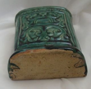 Antique Chinese Green Ceramic / Pottery Chopstick Holder / Wall Pocket Vase 6