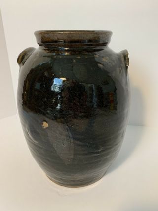 Edgefield Pottery BF Landrum Storage Jar 12” H & 10.  5” W 5