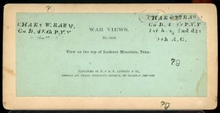 STEREOVIEW PHOTOGRAPH E.  T.  ANTHONY CIVIL WAR VIEWS LOOKOUT MOUNTAIN TN 5 2