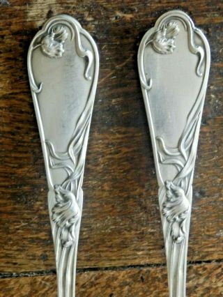 Antique French Art Nouveau Spoon And Fork By Paris Maker Adolphe Boulenger.  1890