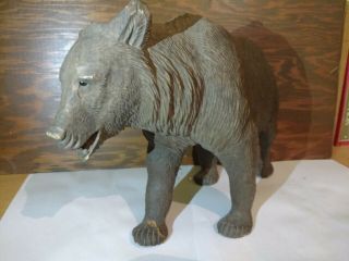 Antique,  Swiss Black Forest Hand Carved Grizzly Bear Walking No.  Ll