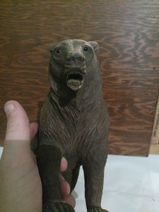 Antique,  Swiss Black forest hand carved Grizzly Bear walking No.  ll 7