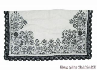 Vintage Czech Folk Costume Embroidered Collar Handmade Bobbin Lace Kyjov Kroj