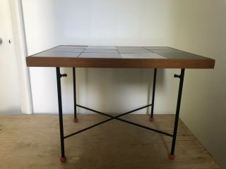 1950s Tile Top Table With Folding Removable Base 2