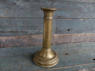 antique primitive 18th c brass push up candle stick hog scraper holder aafa 6.  75 2