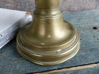 antique primitive 18th c brass push up candle stick hog scraper holder aafa 6.  75 3