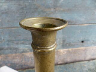 antique primitive 18th c brass push up candle stick hog scraper holder aafa 6.  75 4
