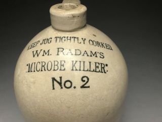 Antique Stoneware Advertising Jug Wm.  Radam’s Microbe Killer No 2 2