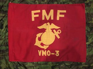 Vietnam Era Usmc - Fmf Vmo - 3 Guidon Wool Bunting Flag,  1966 D.  Us Marine Corps