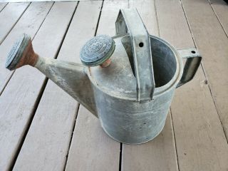 ANTIQUE VTG GALVANIZED METAL WATERING CAN ROSE SPRINKLER NOZZLE 8 2 Gallon Dual 2