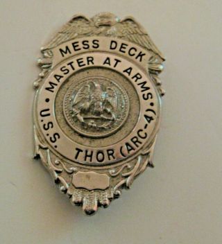 Vintage U.  S.  Navy Military Master At Arms Uss Thor Arc - 4 Vietnam War Era Badge