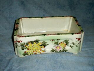 Antique Chinese/japanese Celadon Hand Painted Planter/rectangle Bowl