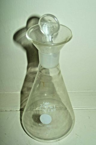 Vintage Pyrex 250ml 5400 Glass Lab Pharmacy Bottle W/stopper 22