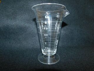 Vintage Antique Pharmacy Apothecary Etched Glass Beaker.