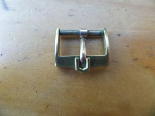 Vintage Antique Old Gold Plated Universal Geneve Watch Strap Buckle 14mm