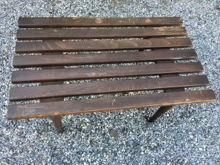 Vintage Mid Century Modern Solid Wood Slat Bench Table 30 X 18 X 14 Yugoslavia 5