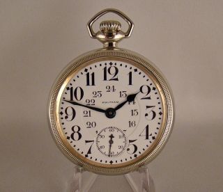 108 Years Old Waltham 17j 24 Hours Dial Swing - Out Size 16s Great Pocket Watch