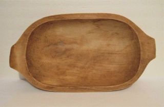 Vtg.  Oblong Wooden Kitchen Dough Bowl 19.  25 " Long Dug Out Wood Primitive Style