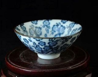 China Old Hand - Made Blue And White Porcelain Hand Painted Plum Blossom Cup A02