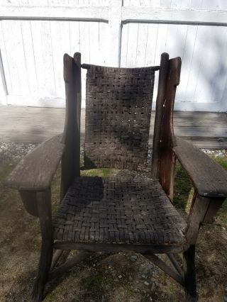 Old Hickory Style Wing Back Chair By Paine Furniture • Very Rare