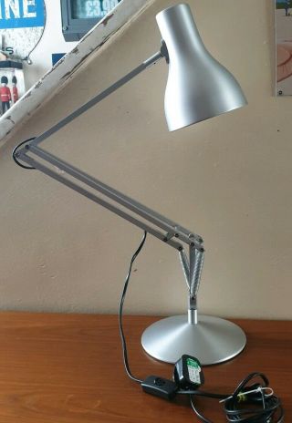 Modern Vintage Herbert Terry Anglepoise 75 Desk Lamp.  Silver Chrome Spotlight