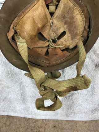 WW II Japanese Combat War Helmet.  With Liner And Chin Strap. 12