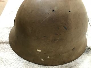WW II Japanese Combat War Helmet.  With Liner And Chin Strap. 5