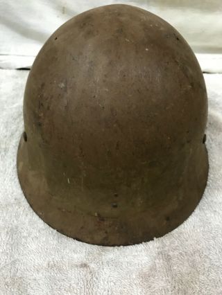 WW II Japanese Combat War Helmet.  With Liner And Chin Strap. 6