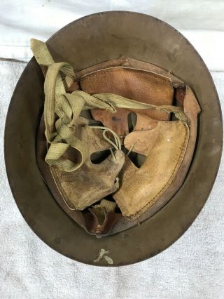 WW II Japanese Combat War Helmet.  With Liner And Chin Strap. 7