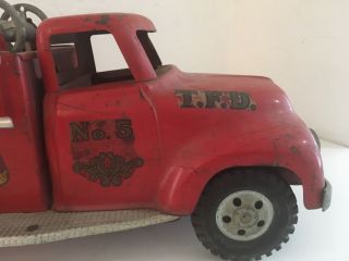 Vintage 1950s TFD No.  5 Tonka Fire Engine Toy Truck.  INCOMPLETE 3