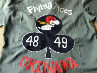 Vintage Usaf Flying Aces Okinawa 48 - 49 Embroidered Souvenir Shirt