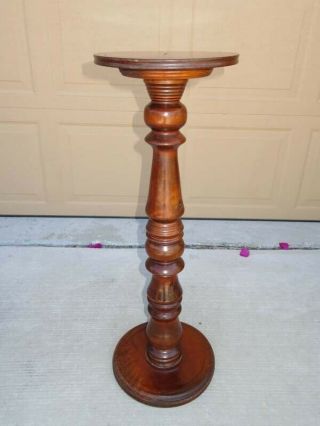 Antique English Mahogany Carved Turned Victorian Fern Plant Stand