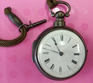 Rare Antique Sterling Silver Key Wind Pocket Watch By R.  Johnstone,  London 1812