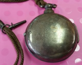RARE ANTIQUE STERLING SILVER Key Wind POCKET WATCH by R.  JOHNSTONE,  LONDON 1812 2